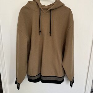 Express Mens Pullover Hoodie GUC Large Fall Winter Brown Black